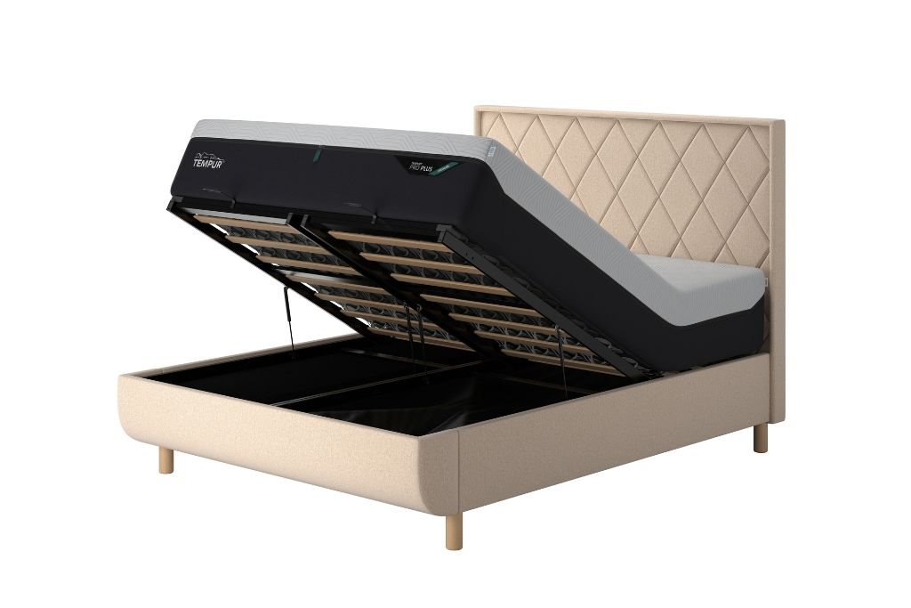 TEMPUR® Arc™ Ottoman Bed with Quilted Headboard TEMPUR® Arc™ Ottoman Bed with Quilted Headboard