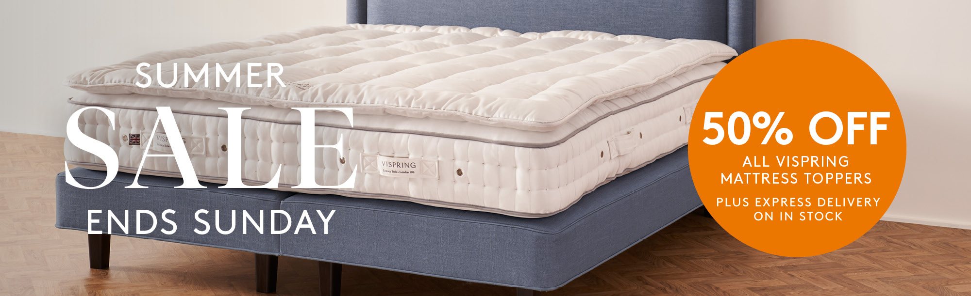 And So To Bed Summer Sale Offer 50% Off Vispring Mattress Toppers