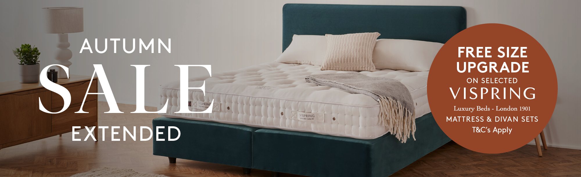 And So To Bed Autumn Sale Offer Free Vispring Mattress & Divan Size Upgrade