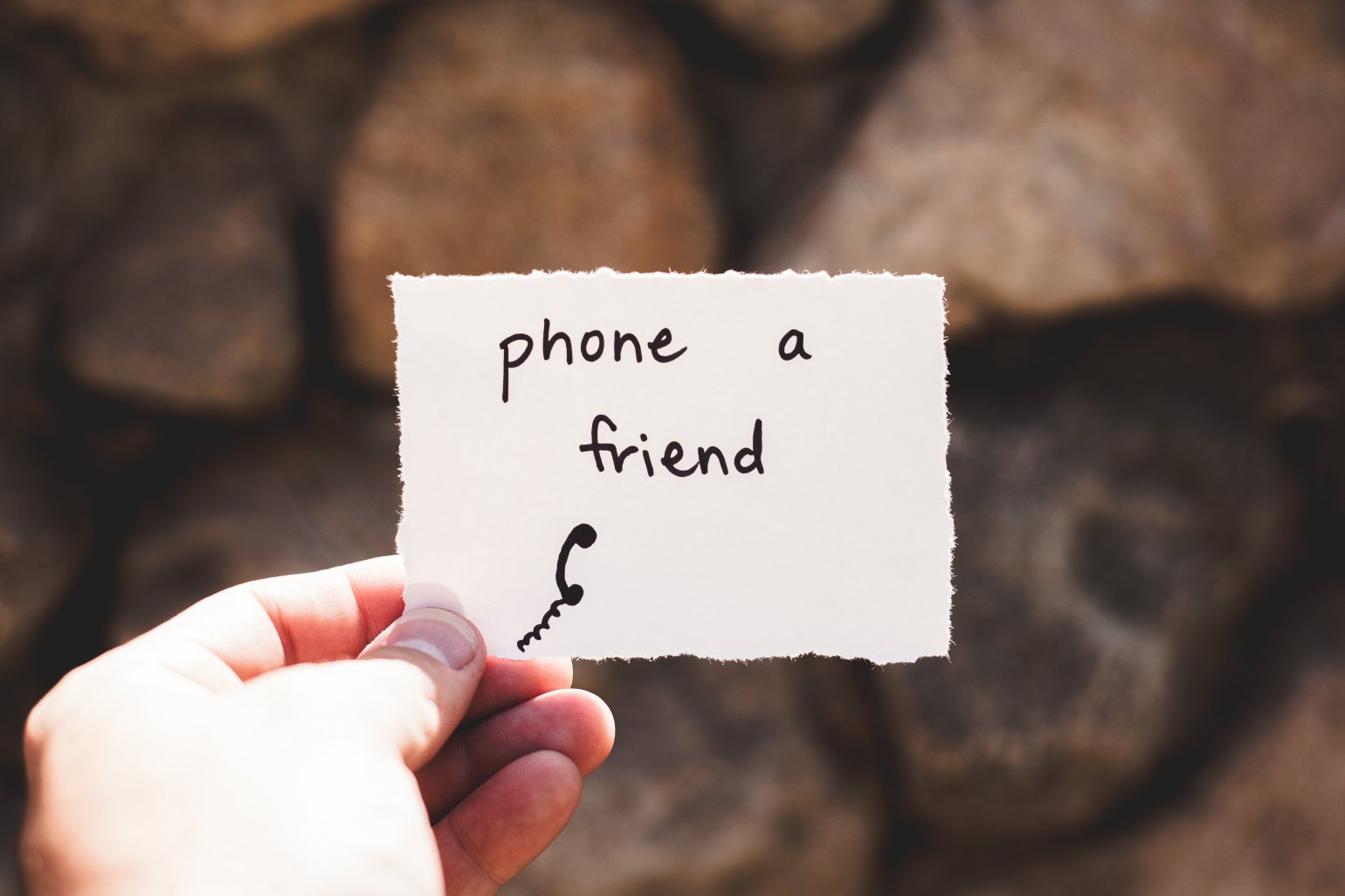 Image of note saying phone a friend