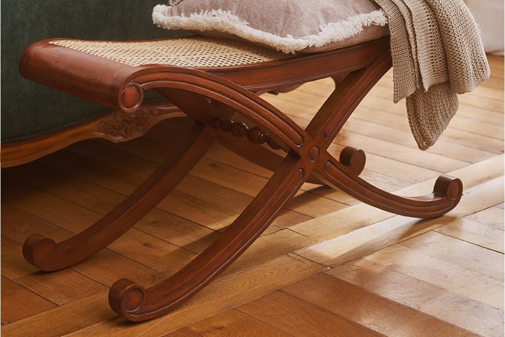 Louis XV Caned Bench