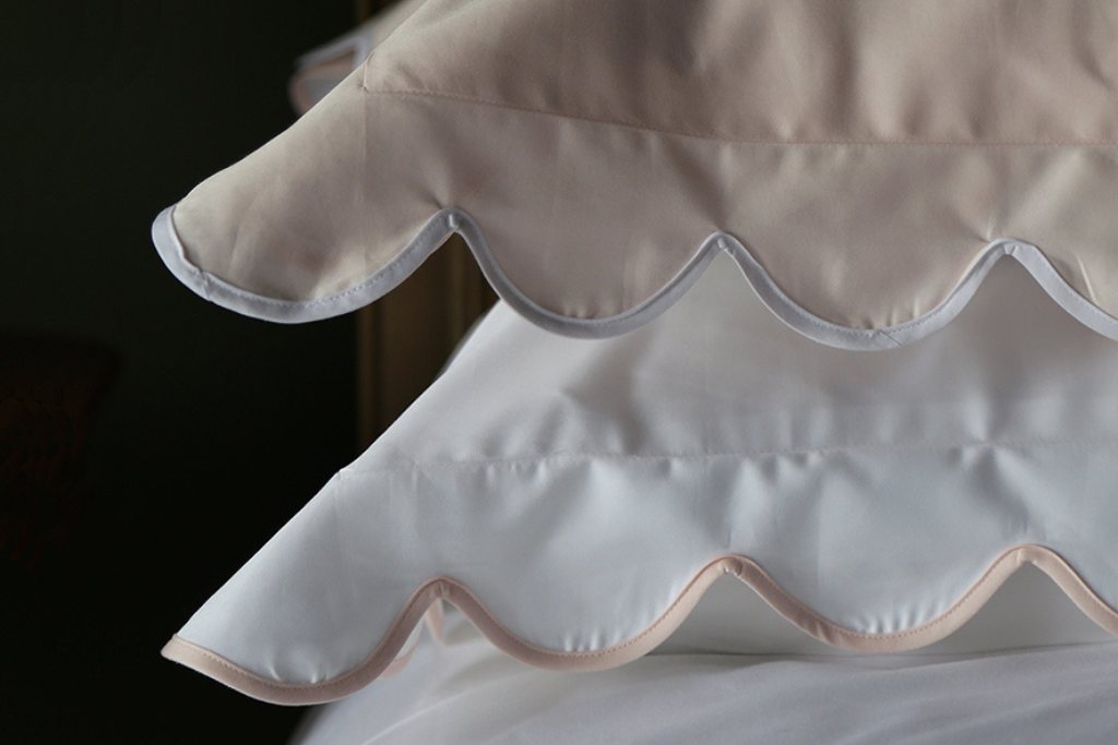 Scallop Oxford Pillowcase Pair Standard 50cm X 75cm White White