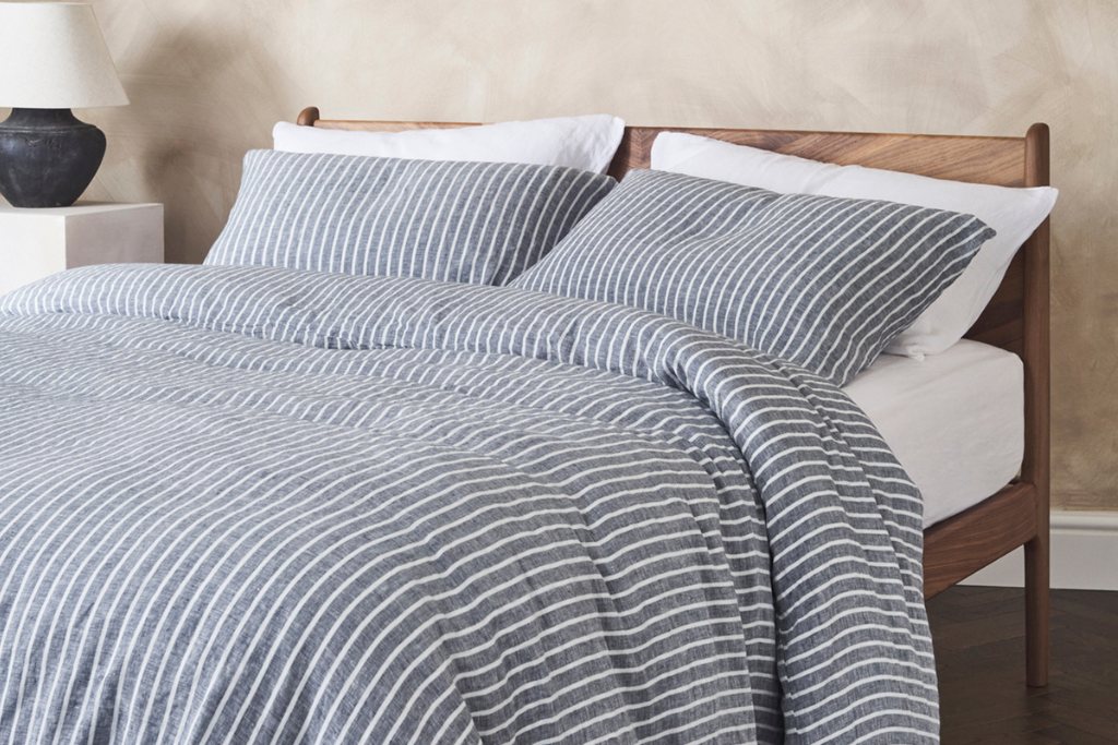 Bedfolk Linen Pillowcase Pair Large 50cm X 90cm Stripe