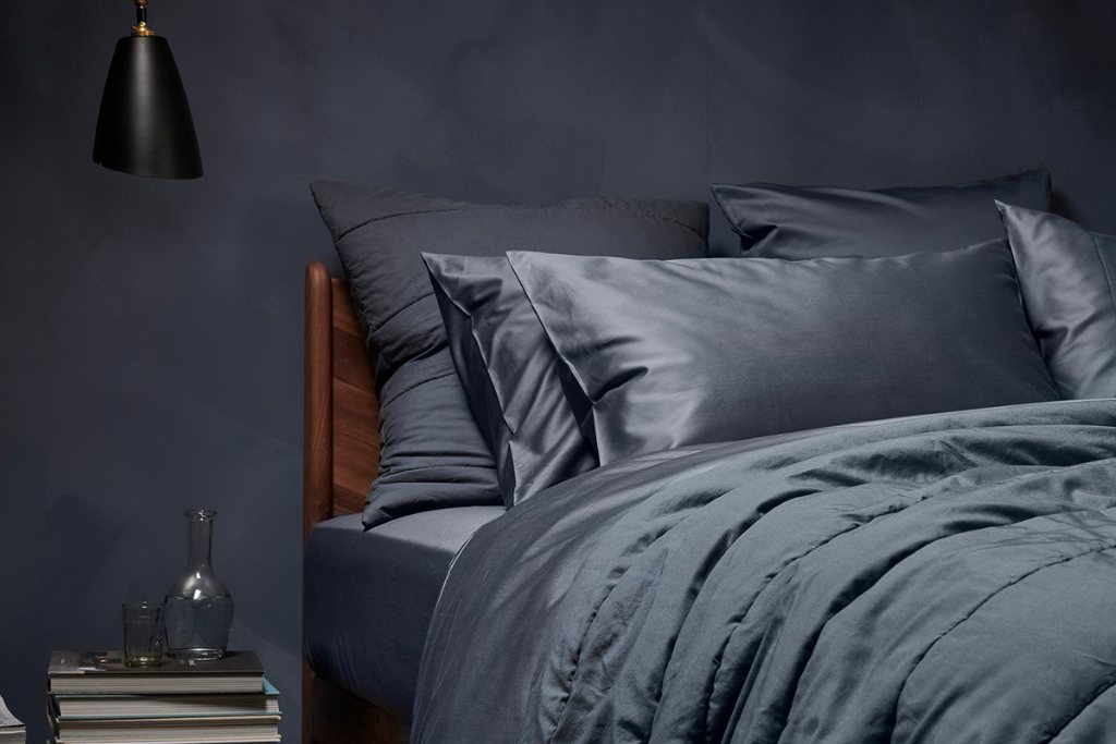 Bedfolk Luxe Cotton Pillowcase Pair Large 50cm X 90cm Ink