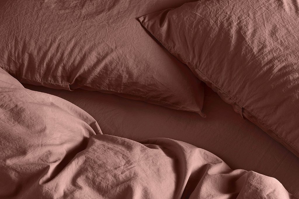 Bedfolk Relaxed Cotton Pillowcase Pair Standard 50cm X 75cm Rust