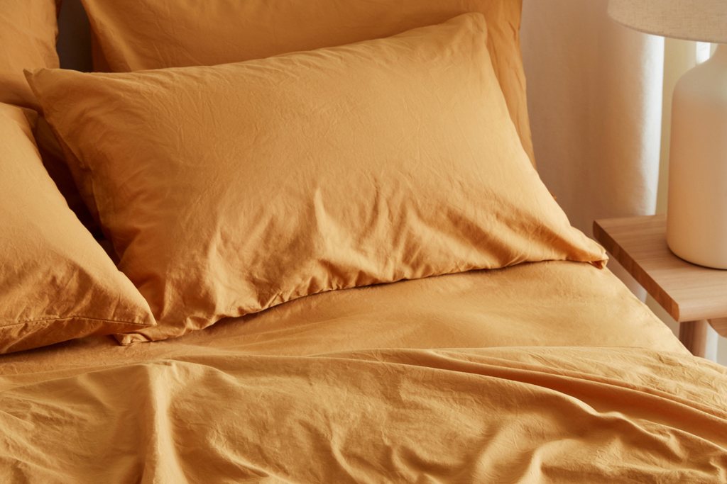 Bedfolk Relaxed Cotton Duvet Cover Double 200 X 200cm 4ft 6 Ochre