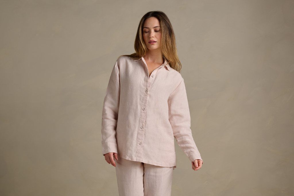 Bedfolk Women's Linen Pyjama Shirt Bedfolk Women's Linen Pyjama Shirt