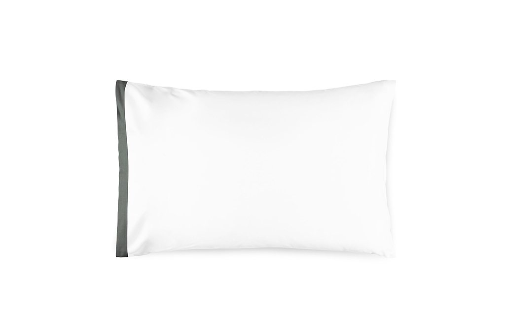 Amalia Prado Housewife Pillowcase King 50 X 90cm White Dark Grey