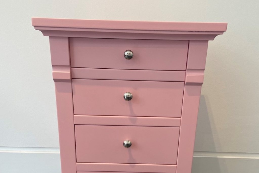 MANOIR PAINTED BEDSIDE CHEST - PINK