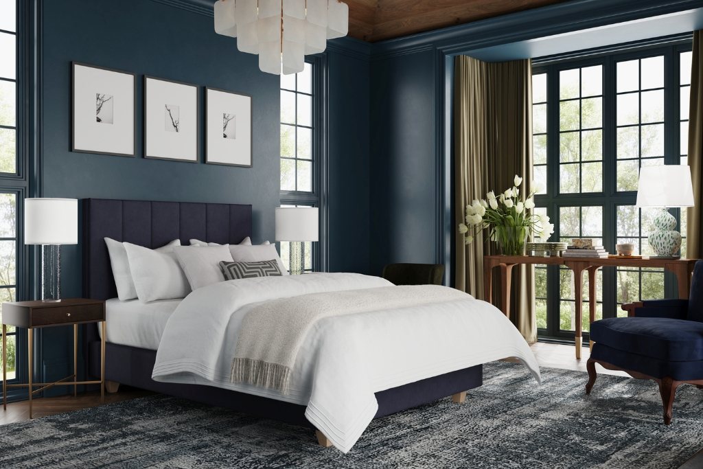 Signature Collection - Willow Bed - Plush Indigo Blue