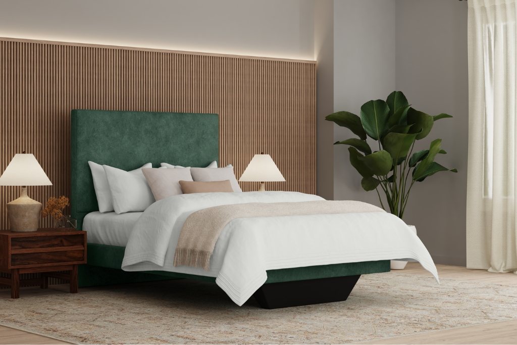 Signature Collection - Freya Bed - Floating - Plush Emerald Green