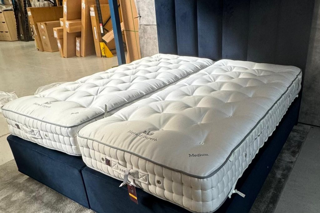 Vispring Herald Superb Superking Zip And Link Divan Set Headboard Ex Display