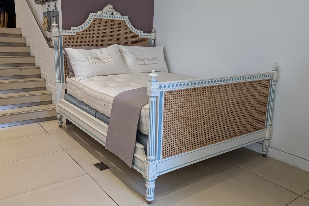 Juliet Painted Caned Bedstead - Double Size - Ex Display