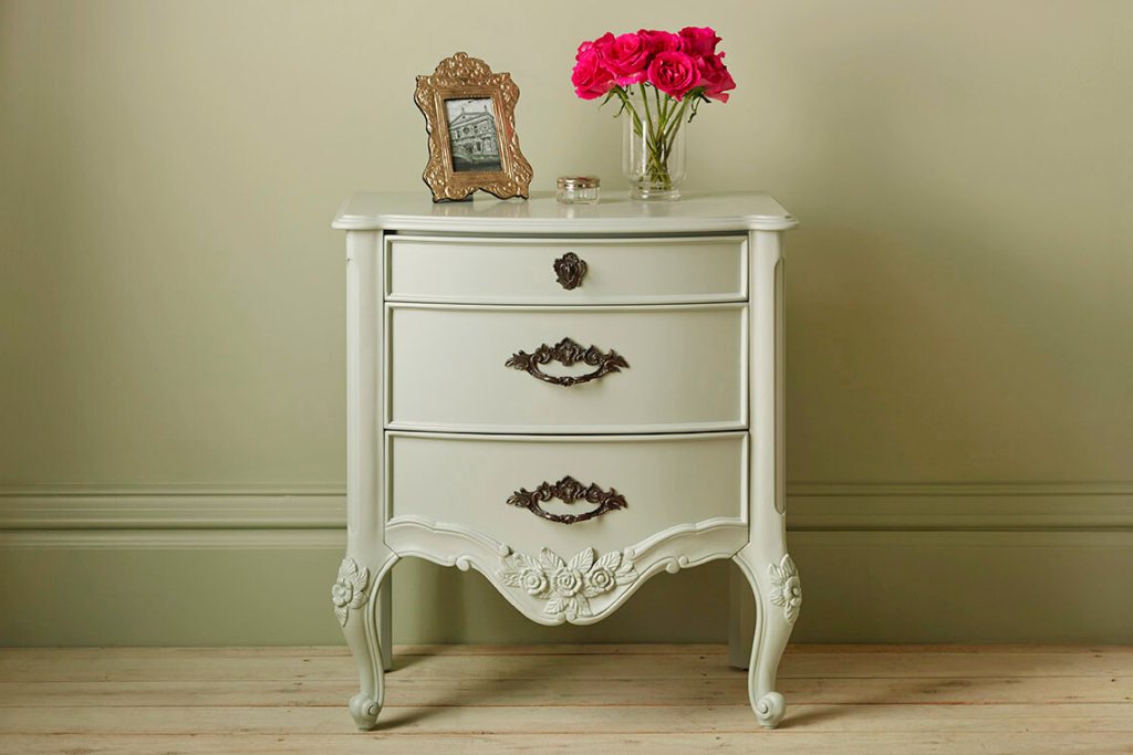 And So To Bed Louis XV Painted Bedside Chest