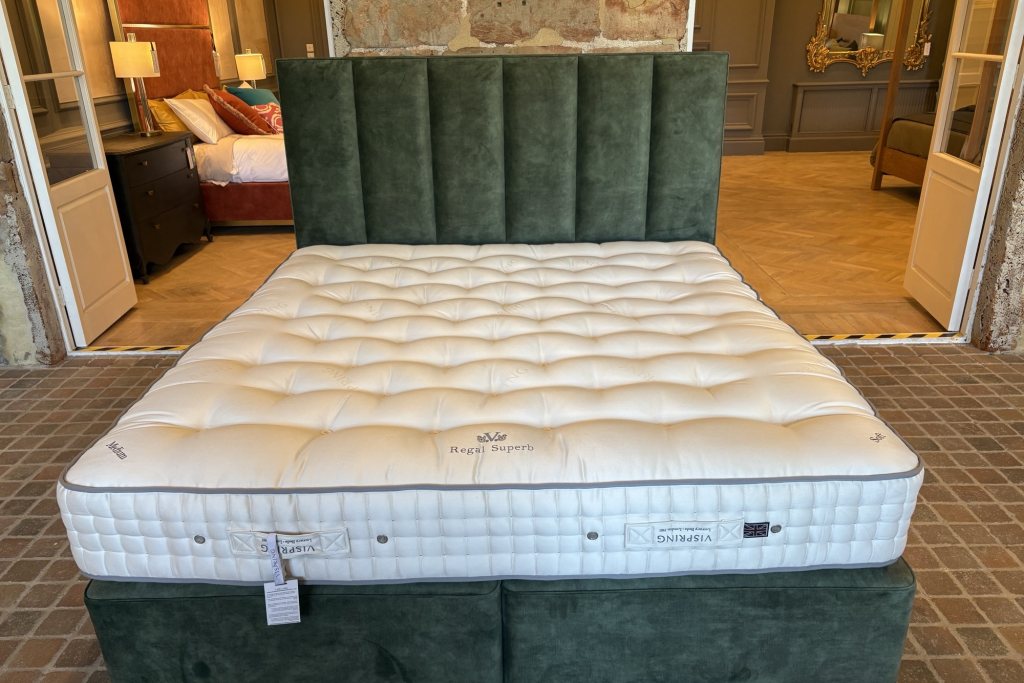 Vispring Regal Superb Draw Divan Set + Headboard - Superking Size - Ex Display.