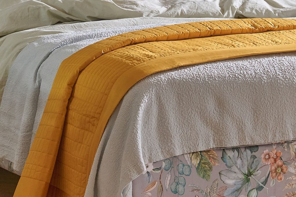 Harrow Quilted Bedspread - Turmeric