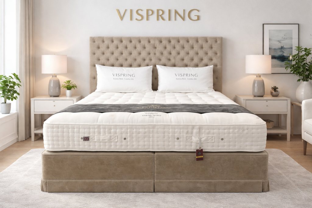 Vispring Excellence Divan Set with Aldo Headboard - Ex Display Vispring Excellence Divan Set with Aldo Headboard - Ex Display