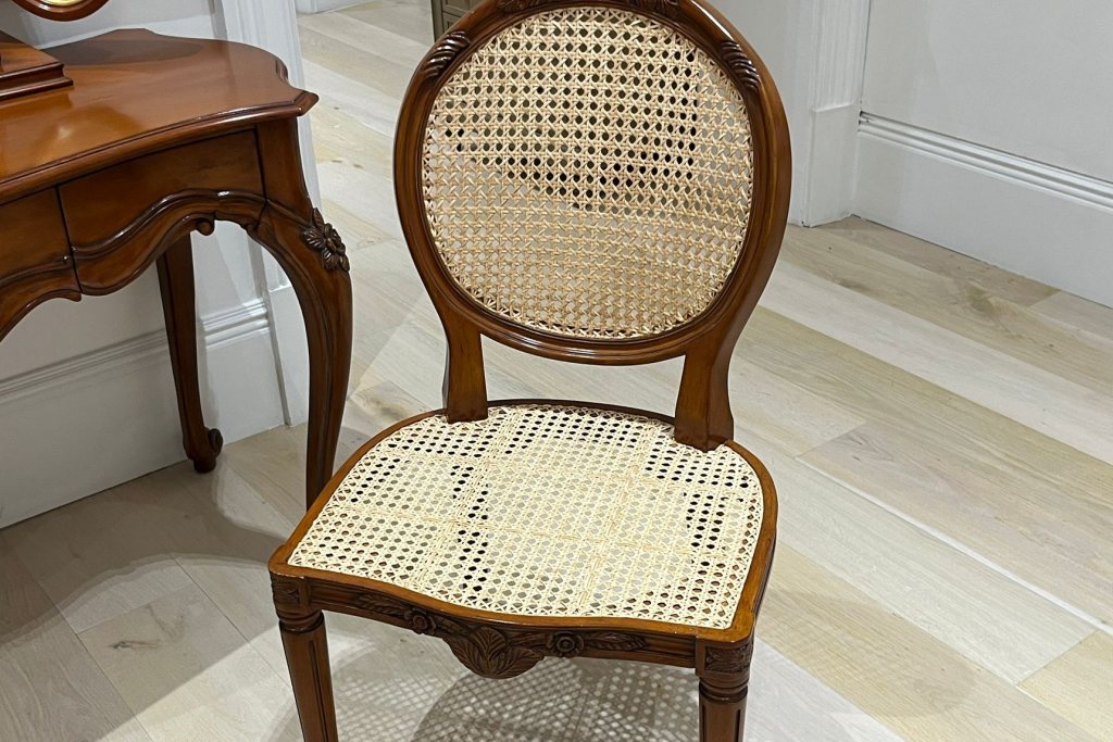 Floral Caned Chair- Ex Display Floral Caned Chair- Ex Display