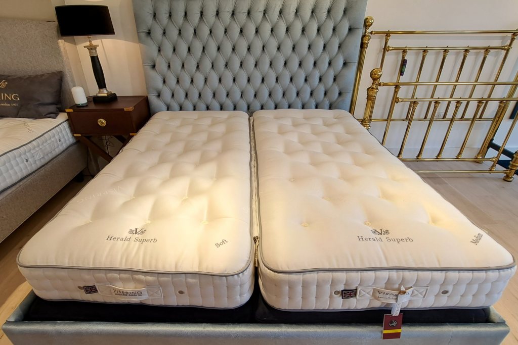 Emilia Grand Bedstead & Vispring Herald Divan Set - Superking - Ex Display. Emilia Grand Bedstead & Vispring Herald Divan Set - Superking - Ex Display.