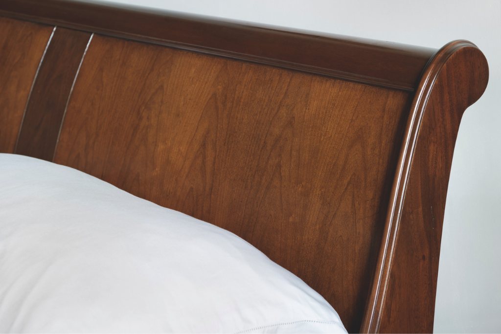 Cherry wood deals king sleigh bed