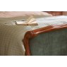 Louis XV Upholstered Bed Antique Pecan - Marina Forest Green