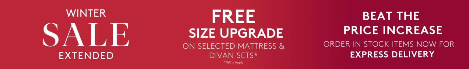 And So To Bed Winter Sale - Free Size Upgrade Vispring