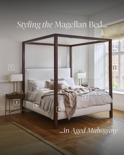 Style the Magellan Bed in Aged Mahogany. The latest addition to our collection, the Magellan Bed is a...