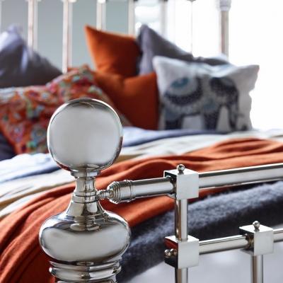 Admire every detail of the Dickens polished nickel bedframe. Each piece connects in harmony to bring...